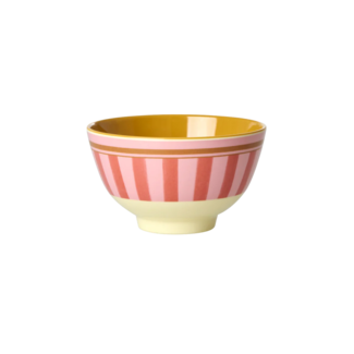 Rice Melamine Bowl with Organic Stripes Print