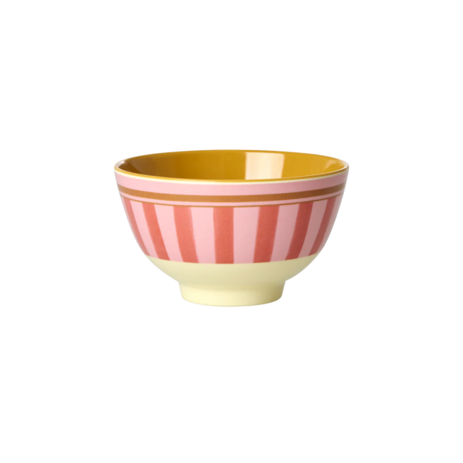Rice Melamine Bowl with Organic Stripes Print