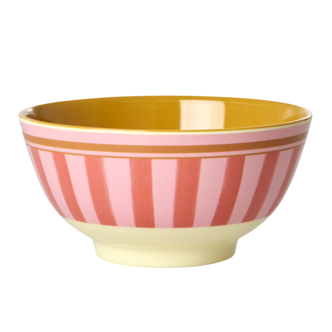 Melamine Bowl with Organic Stripes Print