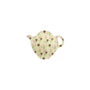 Melamine Tea Bag Plate - Hacienda Flower Print