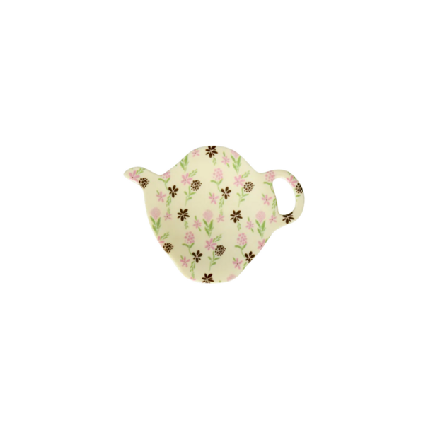 Rice Melamine Tea Bag Plate - Hacienda Flower Print