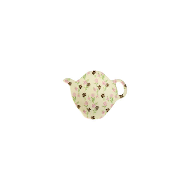 Rice Melamine Tea Bag Plate - Hacienda Flower Print