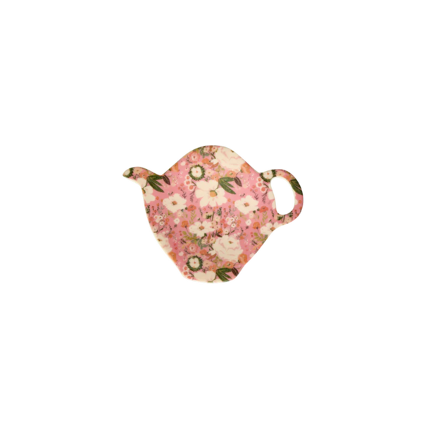 Rice Melamine Tea Bag Plate - Alisson Flower Print