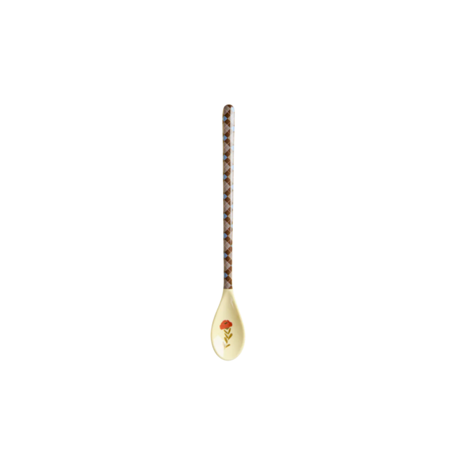 Rice Melamine Latte Spoon - Brown - Gorgeous Tile Print
