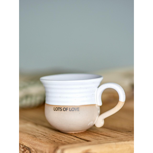 Claire Cup, White, Stoneware Lots of love