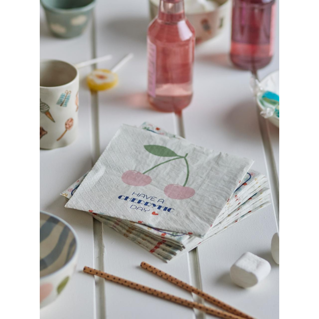 Cherry Napkin, Rose, Mix, Paper