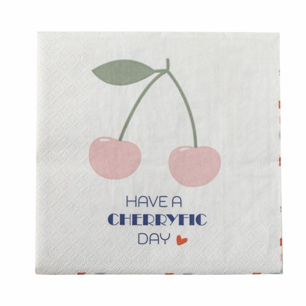 Bloomingville Cherry Napkin, Rose, Mix, Paper