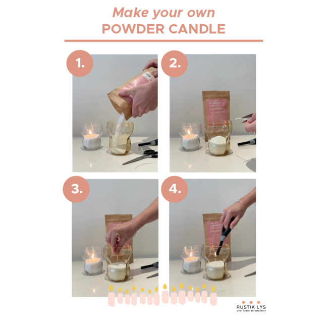 Powder candle - Make your own candle! - White