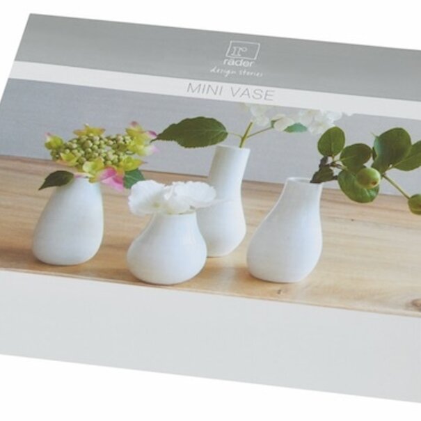 Räder Mini pastel vases - set of 4 white