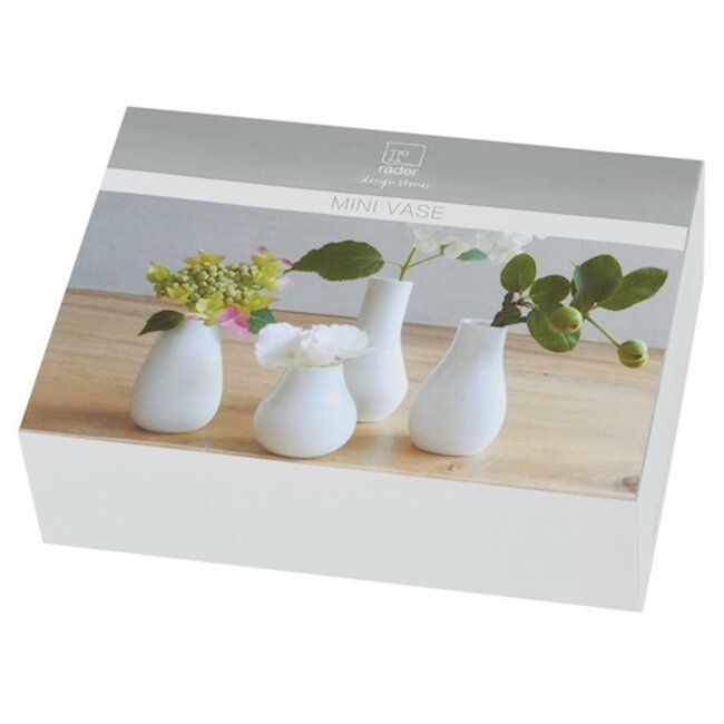 Mini pastel vases - set of 4 white