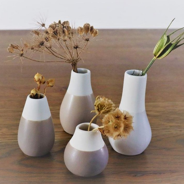 Räder Mini pastel vases - set of 4 grey