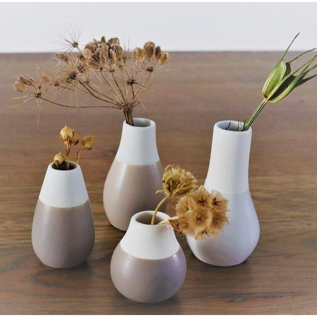 Mini pastel vases - set of 4 grey