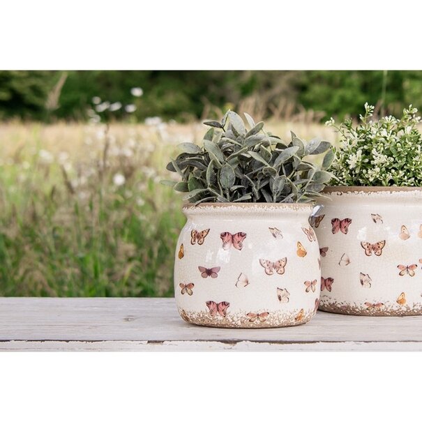 Clayre & Eef Bloempot Vlinder 12x10 cm