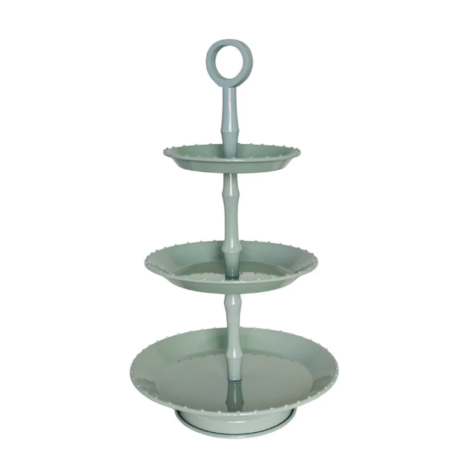 Strömshaga 3 Tier Cake Stand Green