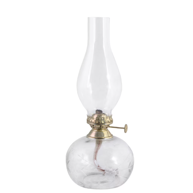 Kerosene Lamp Oval Leaf Brass