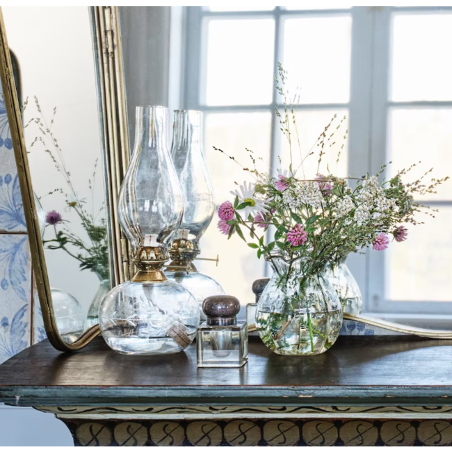 Kerosene Lamp Oval Leaf Brass