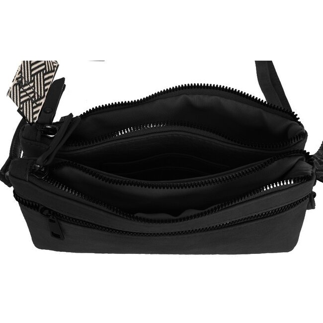 Black schoudertasje San Leo