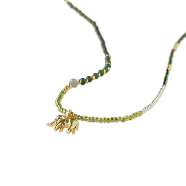 Adventurous Labradorite Garnet Necklace