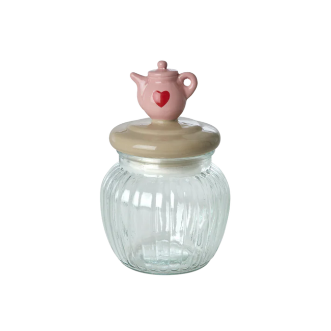 Glass Jar with Tea Cup