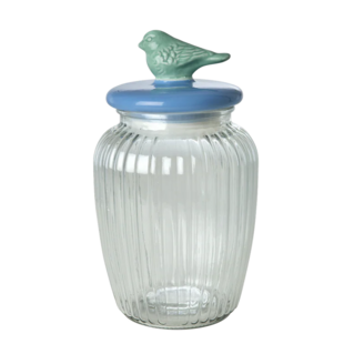 Glass Jar with Bird Large