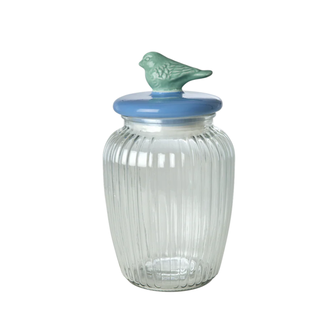 Glass Jar with Bird Large