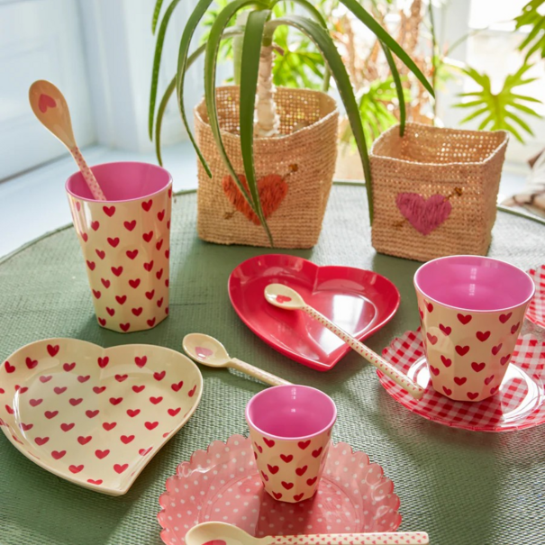Rice Melamine Cup with Darling Hearts Print