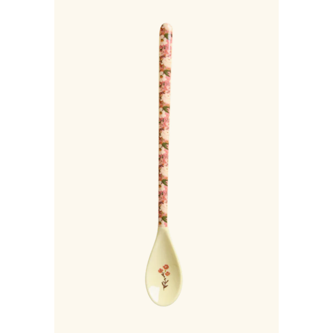 Melamine Latte Spoon - Crème - Allison Flower Print