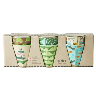 Rice Melamine Cups Mint Wildlife - 6 pack