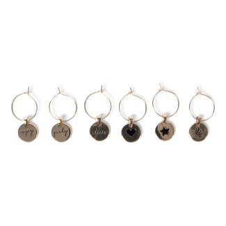 Jens Living Glasmarkers Goud - Set van 6