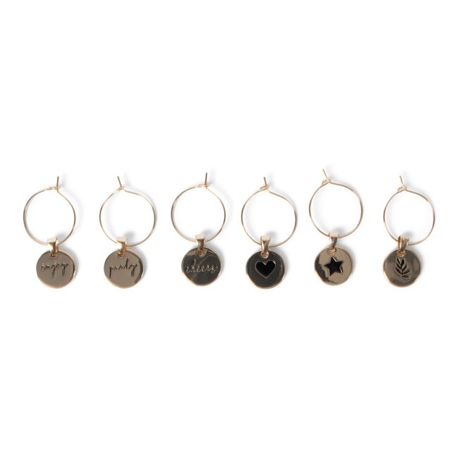Jens Living Glasmarkers Goud - Set van 6