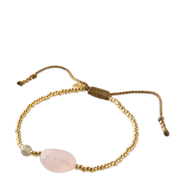 A beautiful story Surprise Rose Quartz Labradorite Bracelet