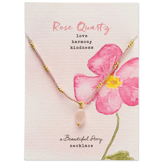 A beautiful story Wishing Rose Quartz Necklace