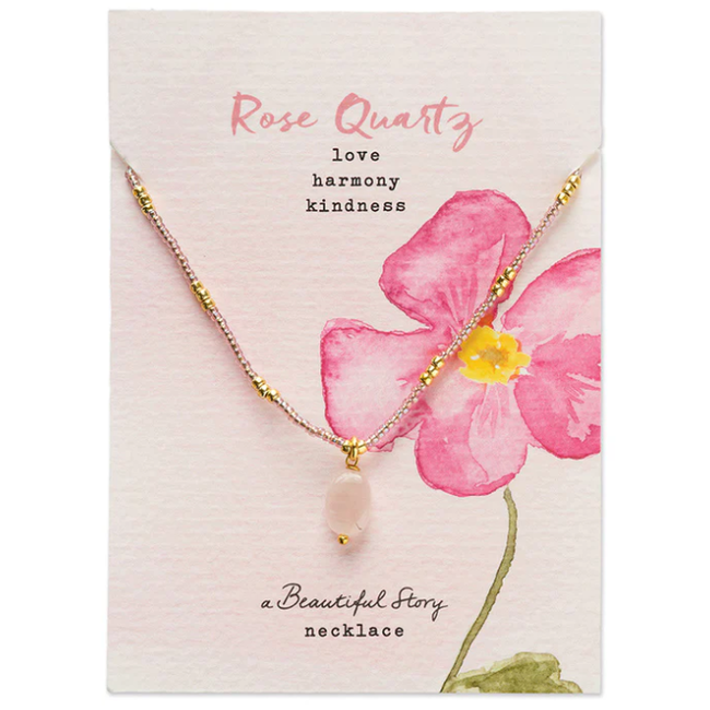 A beautiful story Wishing Rose Quartz Necklace