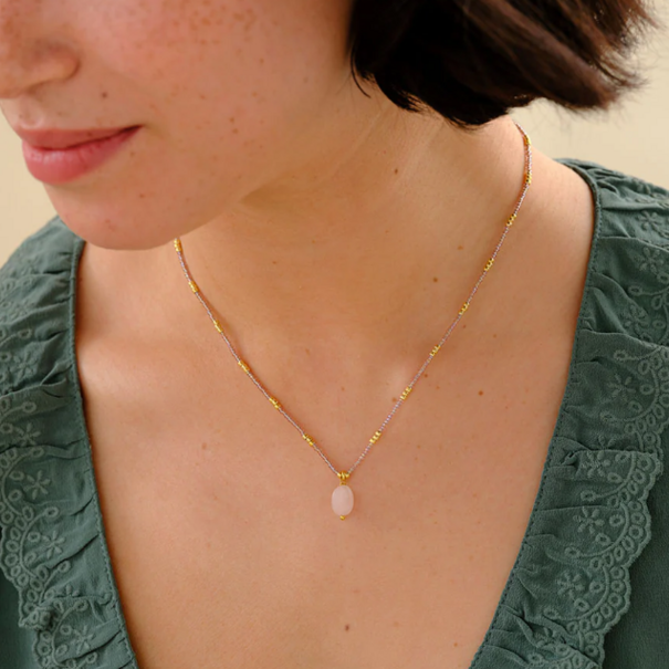 A beautiful story Wishing Rose Quartz Necklace