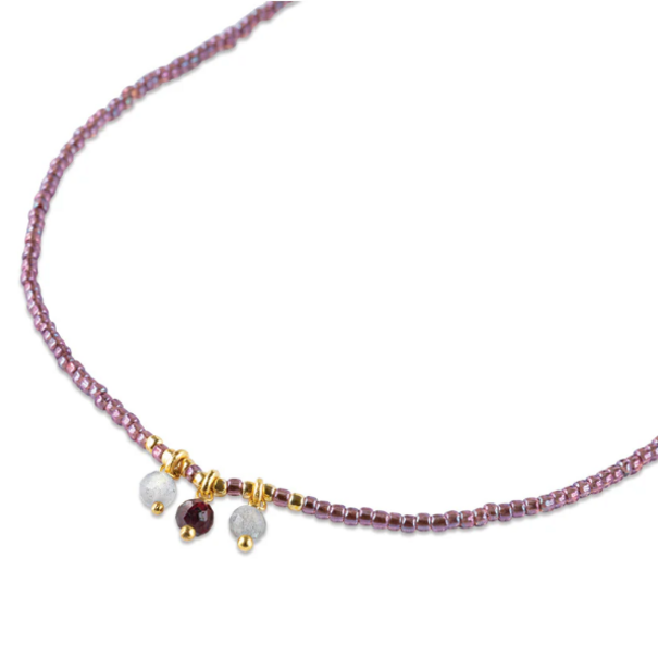 A beautiful story Empathy Labradorite Garnet Necklace