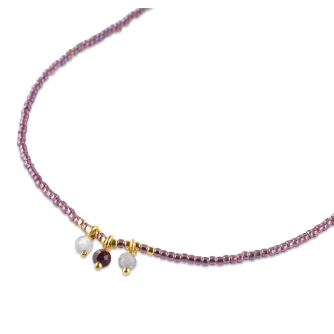 Empathy Labradorite Garnet Necklace