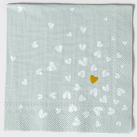 Cocktail Napkin Golden Heart