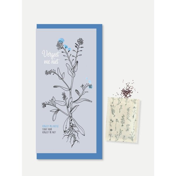 Veer & Moon Wenskaart met zaden | Vergeet me niet