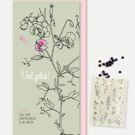 Wenskaart met zaden | Veel geluk