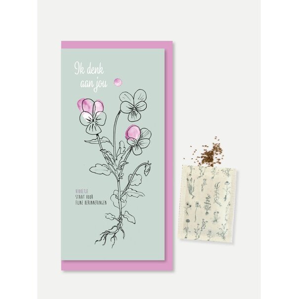 Veer & Moon Wenskaart met zaden | Ik denk aan jou