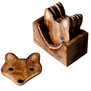 Wooden Brown Fox Coasters - Set of 6