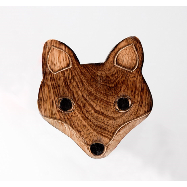 Wooden Brown Fox Coasters - Set of 6