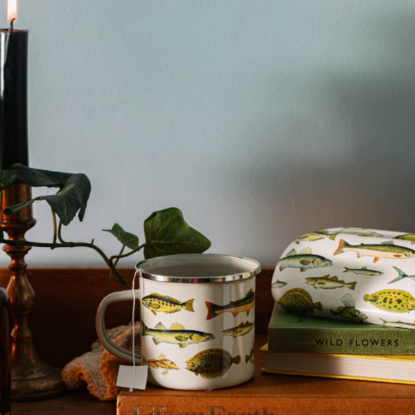 Sass & Belle Vintage Fish Enamel Mug