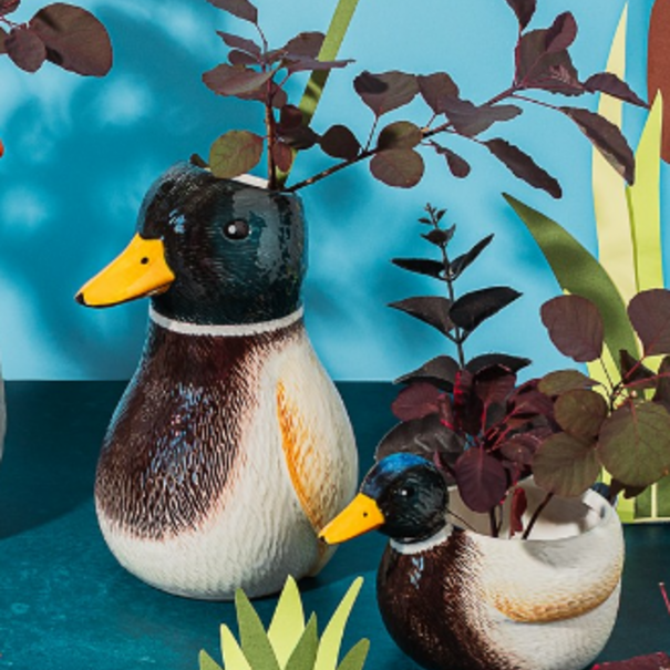 Sass & Belle Mallard Duck Shaped Vase