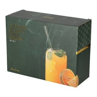 Jens Living Cocktailglazen met Rietjes (set van 2)