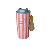 Stainless Steel Thermo Cup with Organic Stripes