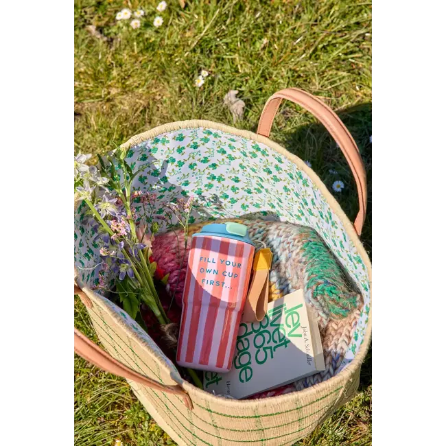 Stainless Steel Thermo Cup with Organic Stripes