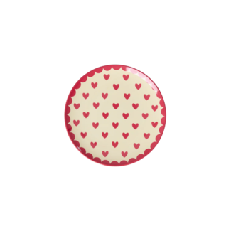 Rice Melamine Cake Plate with Favorite Hearts