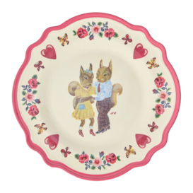 Melamine Vintage Dinner Plate Nathalie Lété - Red Kiss