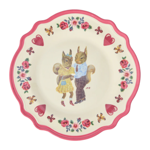 Melamine Vintage Dinner Plate Nathalie Lété - Red Kiss